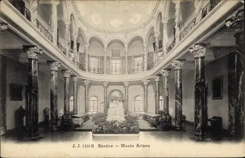 Ak Genf Schweiz, Museum Ariana, Innenansicht