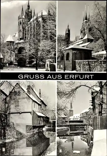 Ak Erfurt in Thüringen, Dom, Am Kreuzsand, Am Dömmchen, Severi, Winter