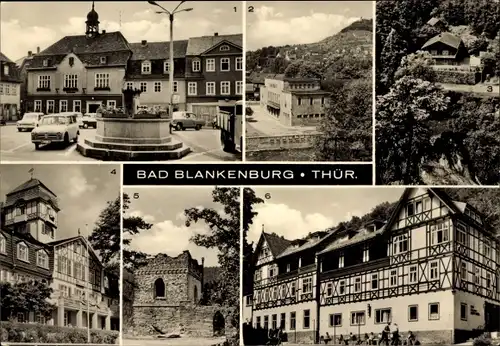 Ak Bad Blankenburg in Thüringen, Marktplatz, Stadthalle, FDGB Erholungsheim Albert Hähnel, Eberstein