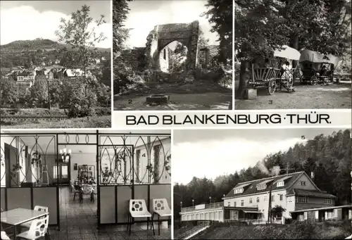 Ak Bad Blankenburg in Thüringen, Burgruine Greifenstein, Jugendherberge, Gaststätte