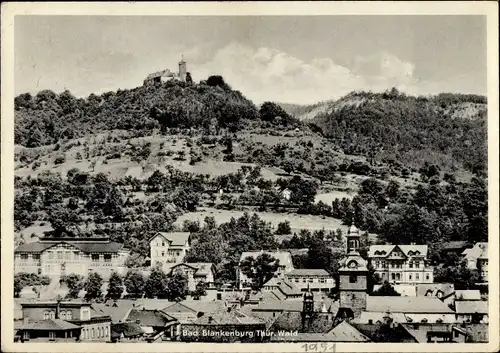 Ak Bad Blankenburg in Thüringen, Panorama vom Ort, Blick zur Burg