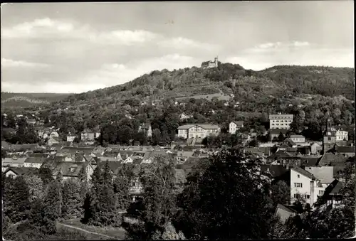 Ak Bad Blankenburg in Thüringen, Panorama vom Ort, Blick zur Burg