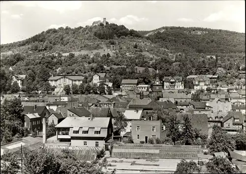 Ak Bad Blankenburg in Thüringen, Teilansicht, Burg