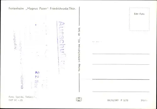 Ak Friedrichroda im Thüringer Wald, Ferienheim Magnus Poser