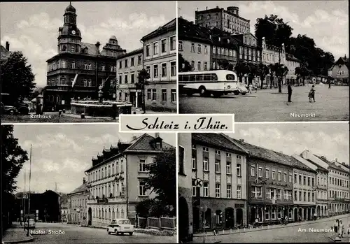 Ak Schleiz im Vogtland Thüringen, Rathaus, Neumarkt, Hofer Straße