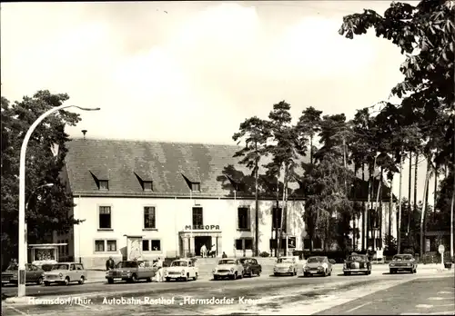 Ak Hermsdorf in Thüringen, Autobahn Rasthof Hermsdorfer Kreuz