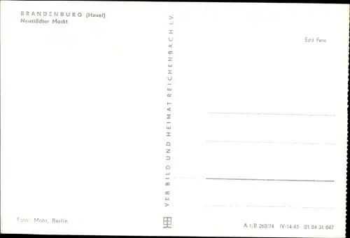 Ak Brandenburg an der Havel, Neustädter Markt