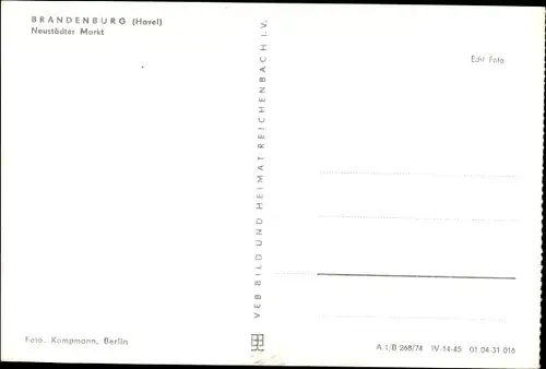 Ak Brandenburg an der Havel, Neustädter Markt