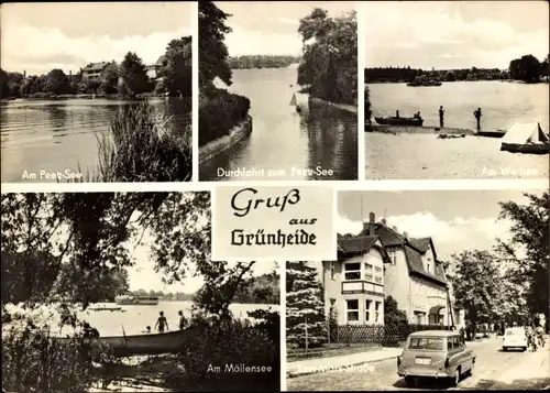 Ak Grünheide in der Mark, Möllensee, Am Peetz-See, Am Werlsee, Karl-Marx-Straße