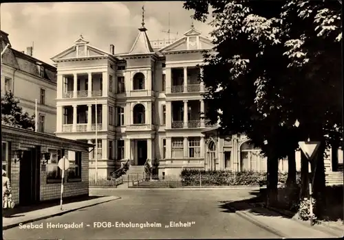 Ak Ostseebad Heringsdorf auf Usedom, FDGB-Erholungsheim Einheit