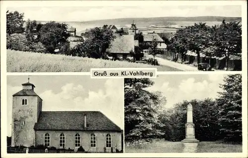 Ak Klein Vahlberg Niedersachsen, Teilansicht, Kirche, Ehrenmal