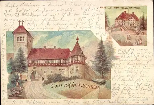 Litho Silium Holle in Niedersachsen, Burg Wohldenberg, Hotel-Restaurant