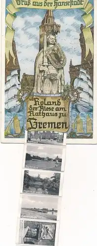 Leporello Ak Hansestadt Bremen, Roland der Riese am Rathaus