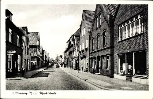 Ak Otterndorf in Niedersachsen, Marktstraße, Häuserreihe