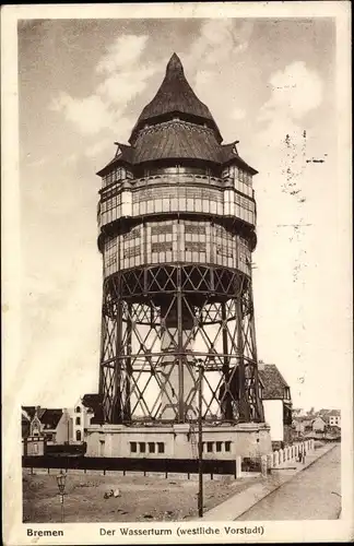 Ak Hansestadt Bremen, Partie am Wasserturm, westliche Vorstadt