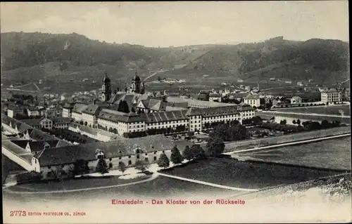 Ak Einsiedeln Kanton Schwyz Schweiz, Kloster Einsiedeln von der Rückseite, Panorama