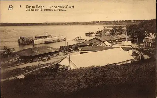 Ak Leopoldville Kinshasa Zaire, Ouest, Une vue sur le chantiers de l'Unatra