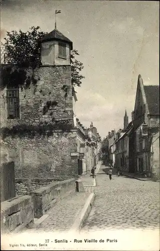 Ak Senlis-Oise, Alte Straße von Paris