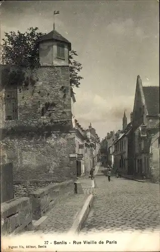 Ak Senlis-Oisee, Alte Straße von Paris