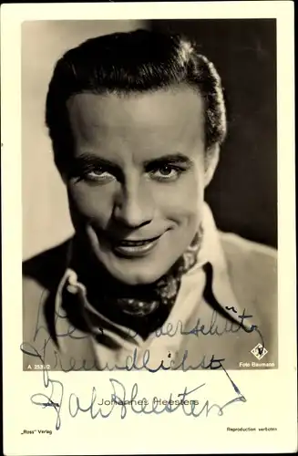 Ak Schauspieler Johannes Heesters, Portrait, Autogramm