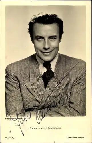Ak Schauspieler Johannes Heesters, Ross Verlag A 3352 1, Autogramm