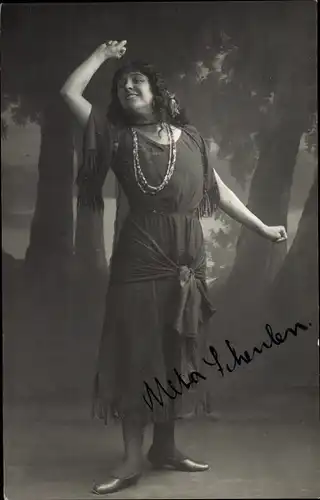 Foto Ak Schauspielerin Meta Schenlen, Tänzerin, Autogramm