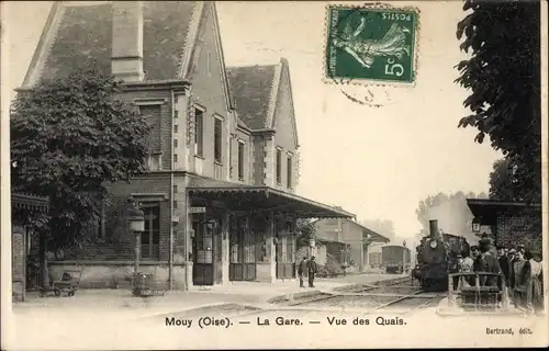 Ak Mouy Oise, Bahnhof, Gleisseite