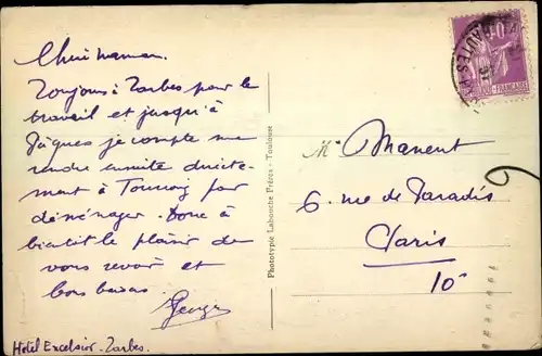 Ak Tarbes Hautes Pyrénées, Plack de Verdun und Café de l&#39;Europe