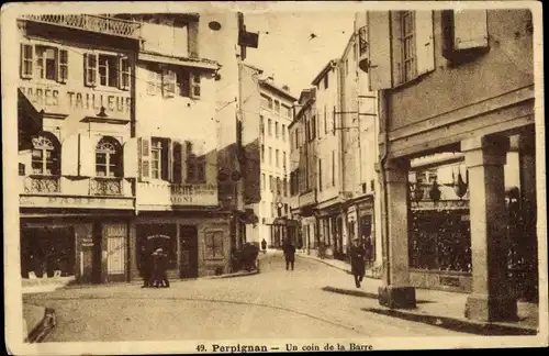 Ak Perpignan Pyrénées Orientales, Eine Ecke der Barre