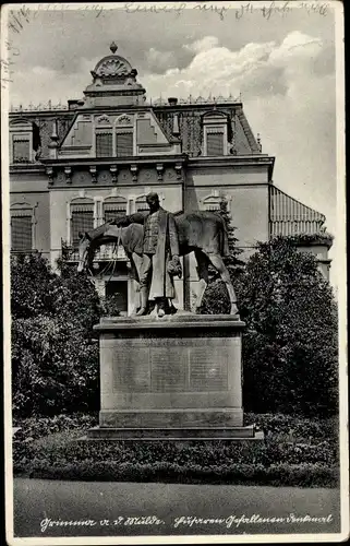 Ak Grimma in Sachsen, Gefallenendenkmal 2. Kgl. Sächs. Husaren Regiment Nr. 19