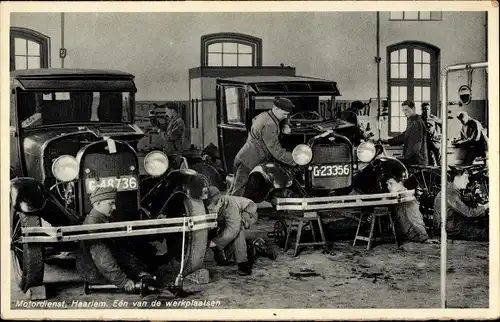 Ak Haarlem Nordholland Niederlande, Motordienst, een van de werkplaatsen, KFZ Mechaniker