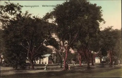 Ak Weltevreden Batavia Jakarta Indonesien, Park Koningsplein