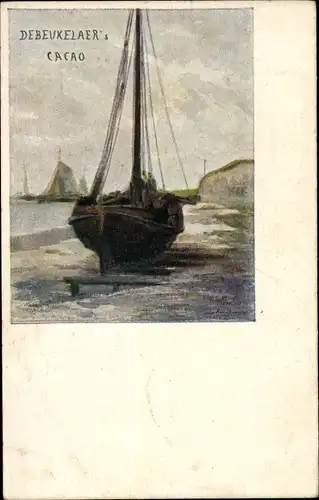Künstler Ak Reklame, Cacao De Beukelaer, Fischerboot