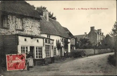 Ak Marcilly-Loire, Le Bourg und Ecole des Garcons