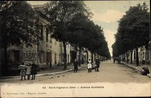 Ak Saint Aignan sur Cher Loir et Cher, Avenue Gambetta