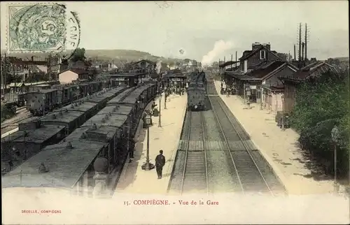 Ak Compiègne Oise, Blick auf den Bahnhof