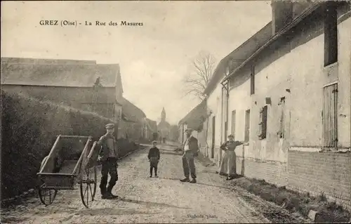 Ak Grez Oise, La Rue des Masures