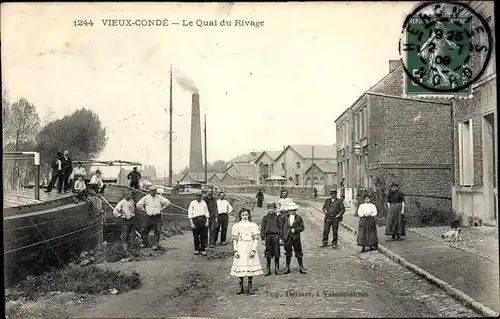 Ak Vieux Condé North, Der Quai du Rivage