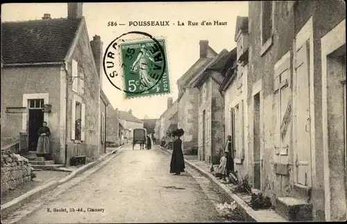 Ak Pousseaux Nièvre, La Rue d&#39;en Haut