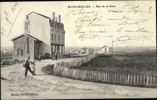Ak Mancieulles Meurthe et Moselle, Rue de la Gare