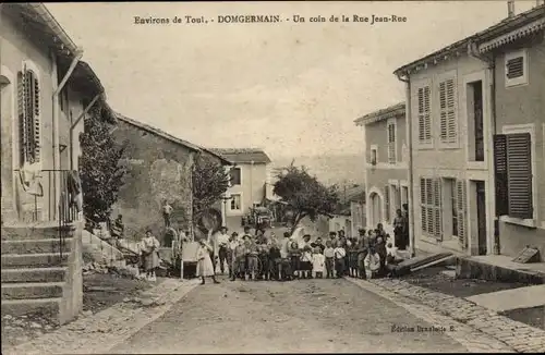 Ak Domgermain Lothringen Meurthe et Moselle, Ecke Rue Jean Rue