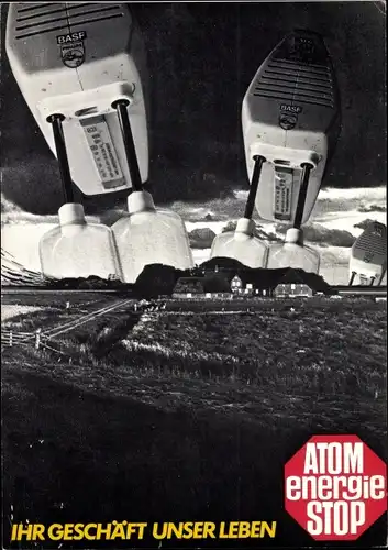 Ak Ernst Vollbehr, Ihr Geschäft unser Leben, Atomenergie Stop, Fotomontage