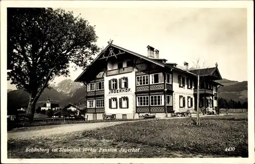 Ak Schönberg im Stubaital Tirol, Hotel und Pension Jägerhof
