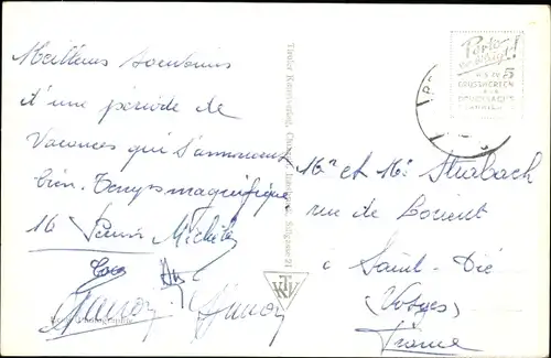 Ak Berwang in Tirol, Gesamtansicht mit Zugspitzmassiv