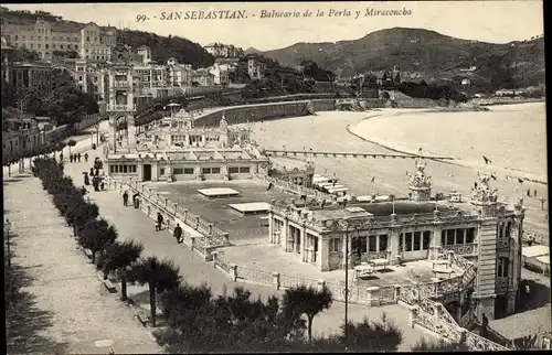 Ak Donostia San Sebastian Baskenland, Balneario de la Perla, Miraconcha