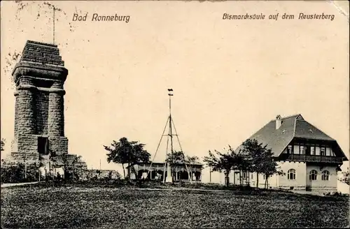 Ak Ronneburg in Thüringen, Bismarcksäule auf dem Reuster Berge