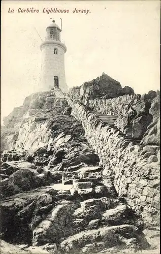 Ak St. Brelade Kanalinsel Jersey, La Corbiere Leuchtturm