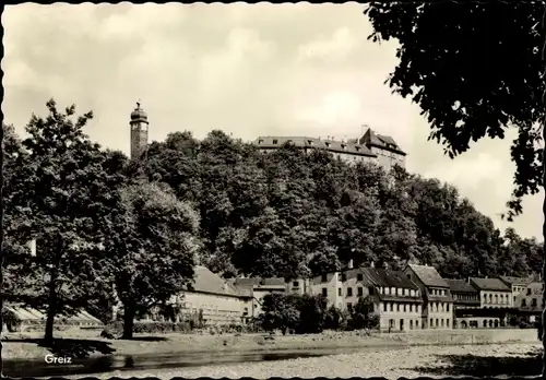 Ak Greiz im Vogtland, Panorama, Turm