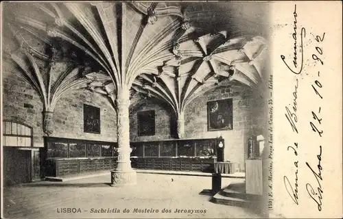 Ak Lisboa Lissabon Portugal, Sachristia do Mosteiro dos Jeronymos