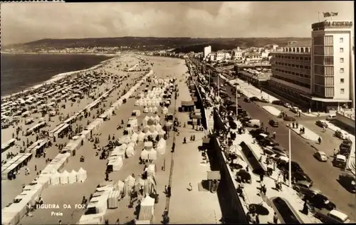 Ak Figueira da Foz Portugal, Blick auf den Strand